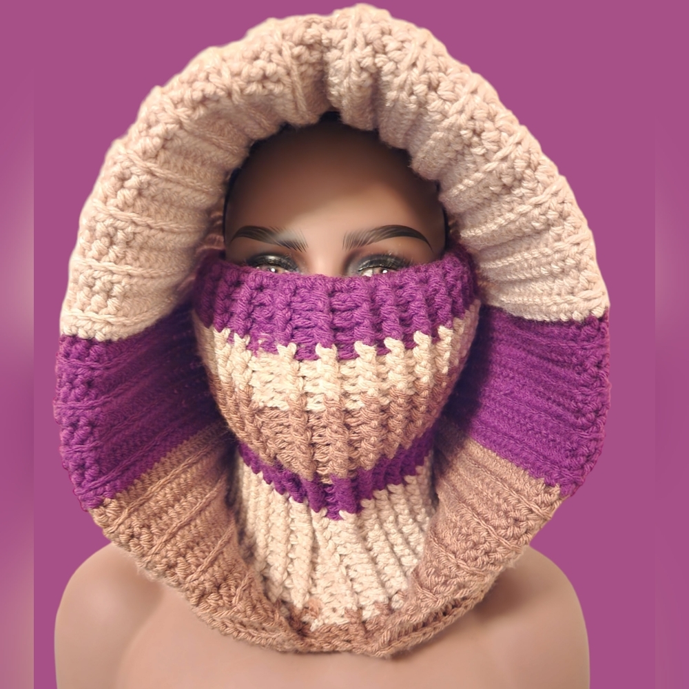 Crochet Turtleneck Hoodie